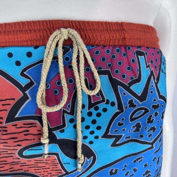 Super Lucky Cat Small Blue Abstract Print Recycled Strapless Mini Dress - Picture 6 of 8